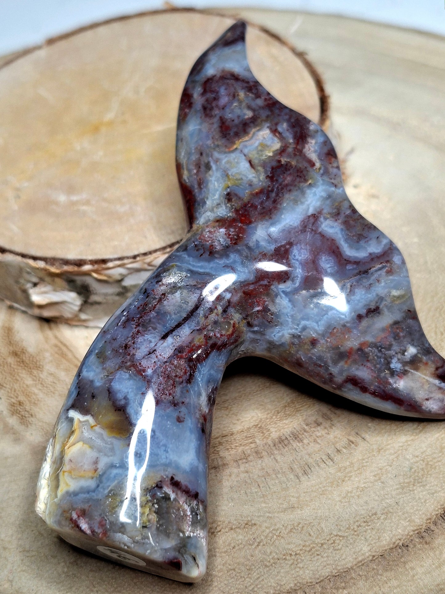 NOUVEAU - Queue de baleine en jaspe océan