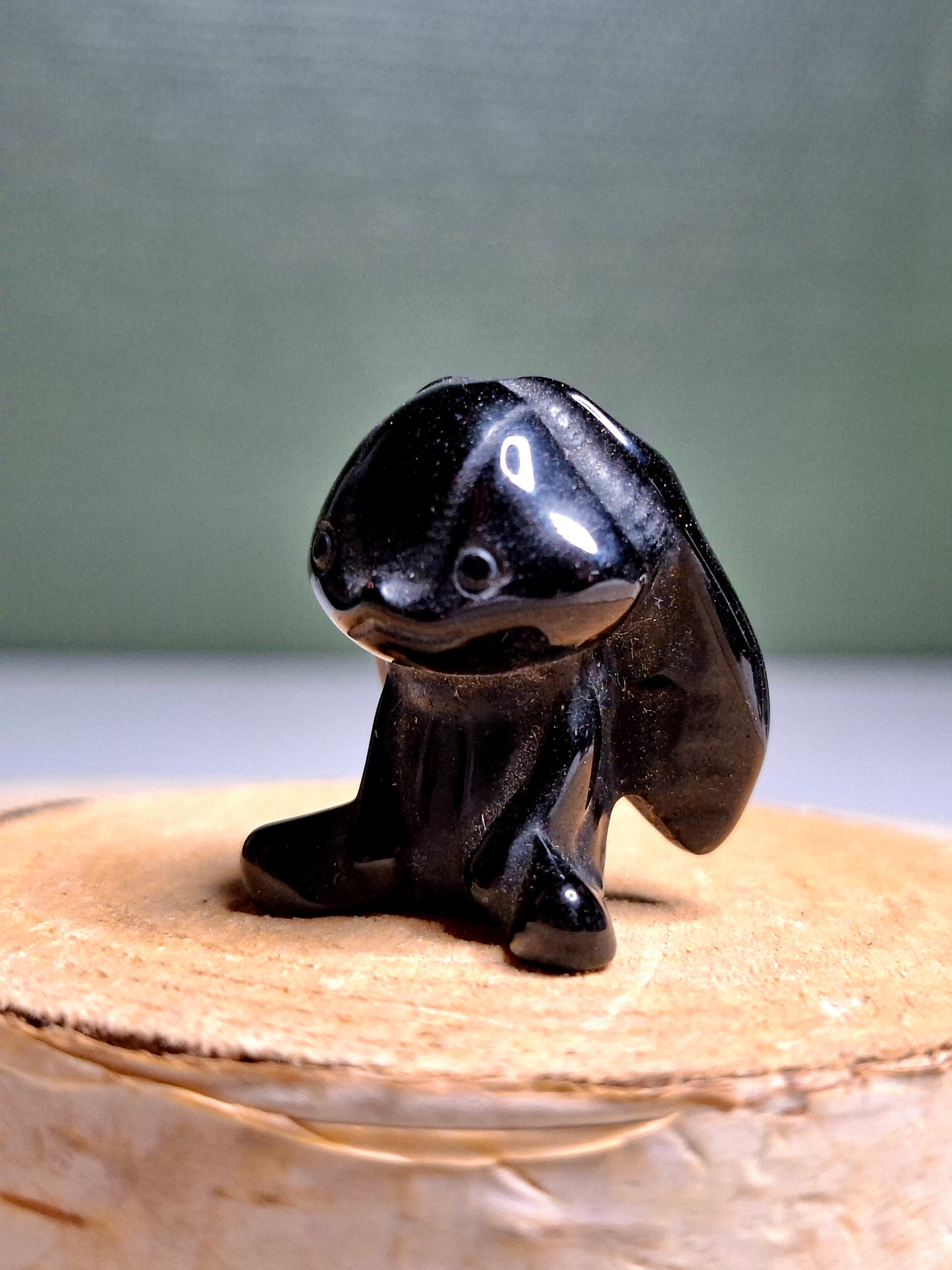 NOUVEAU - Lapin en obsidienne noire