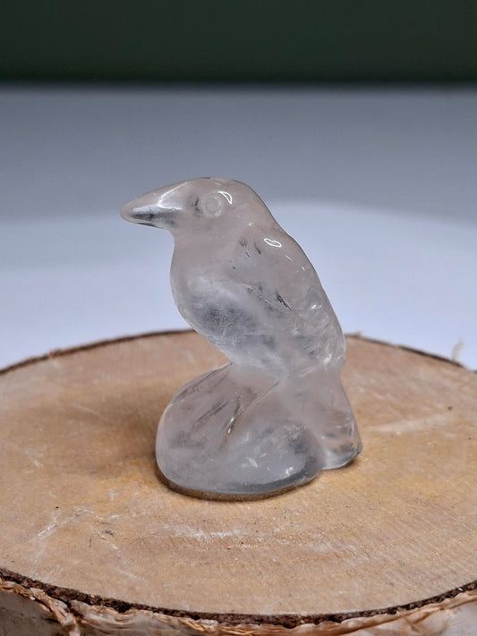 NOUVEAU - Corbeau en cristal de roche