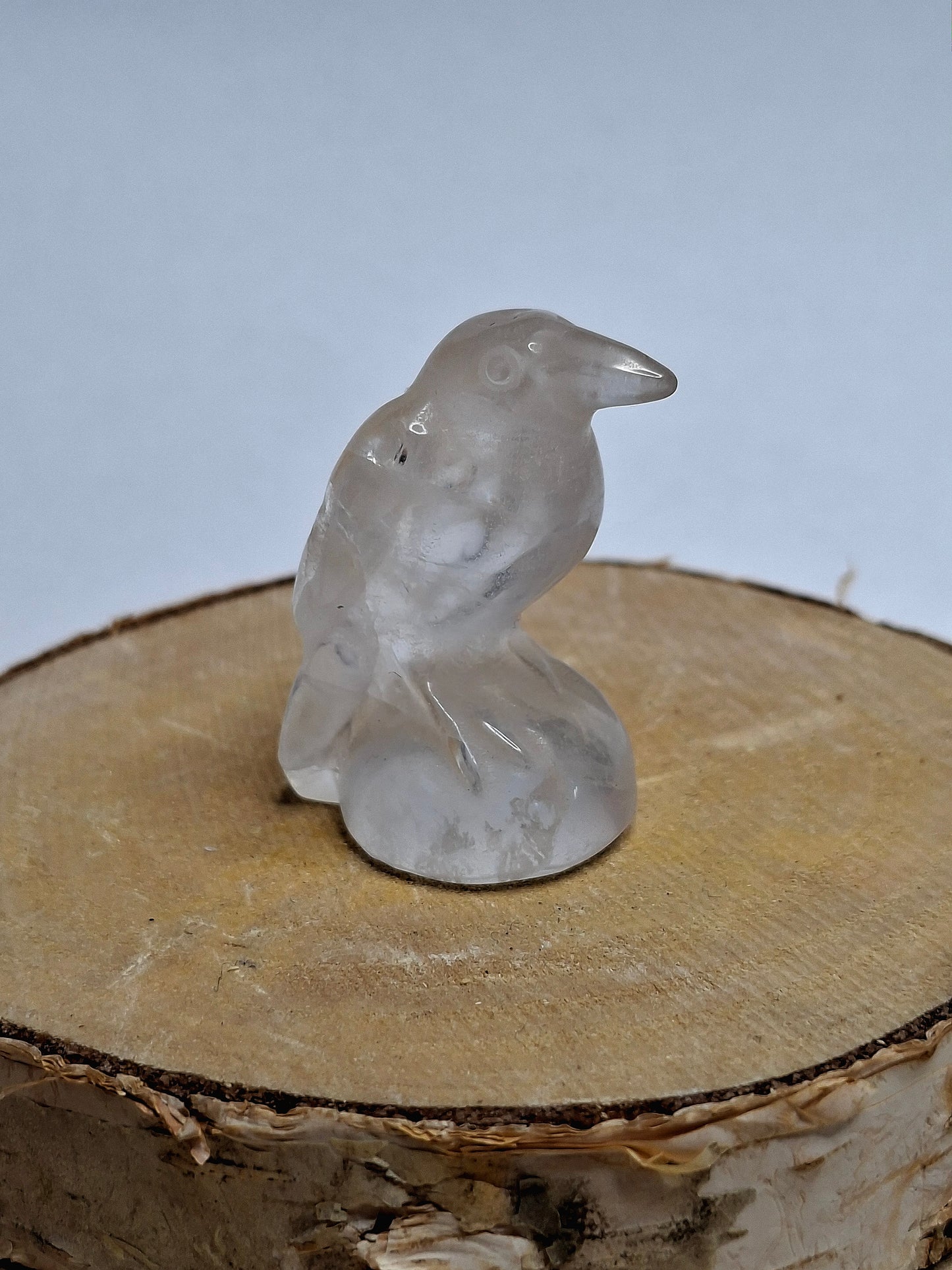 NOUVEAU - Corbeau en cristal de roche