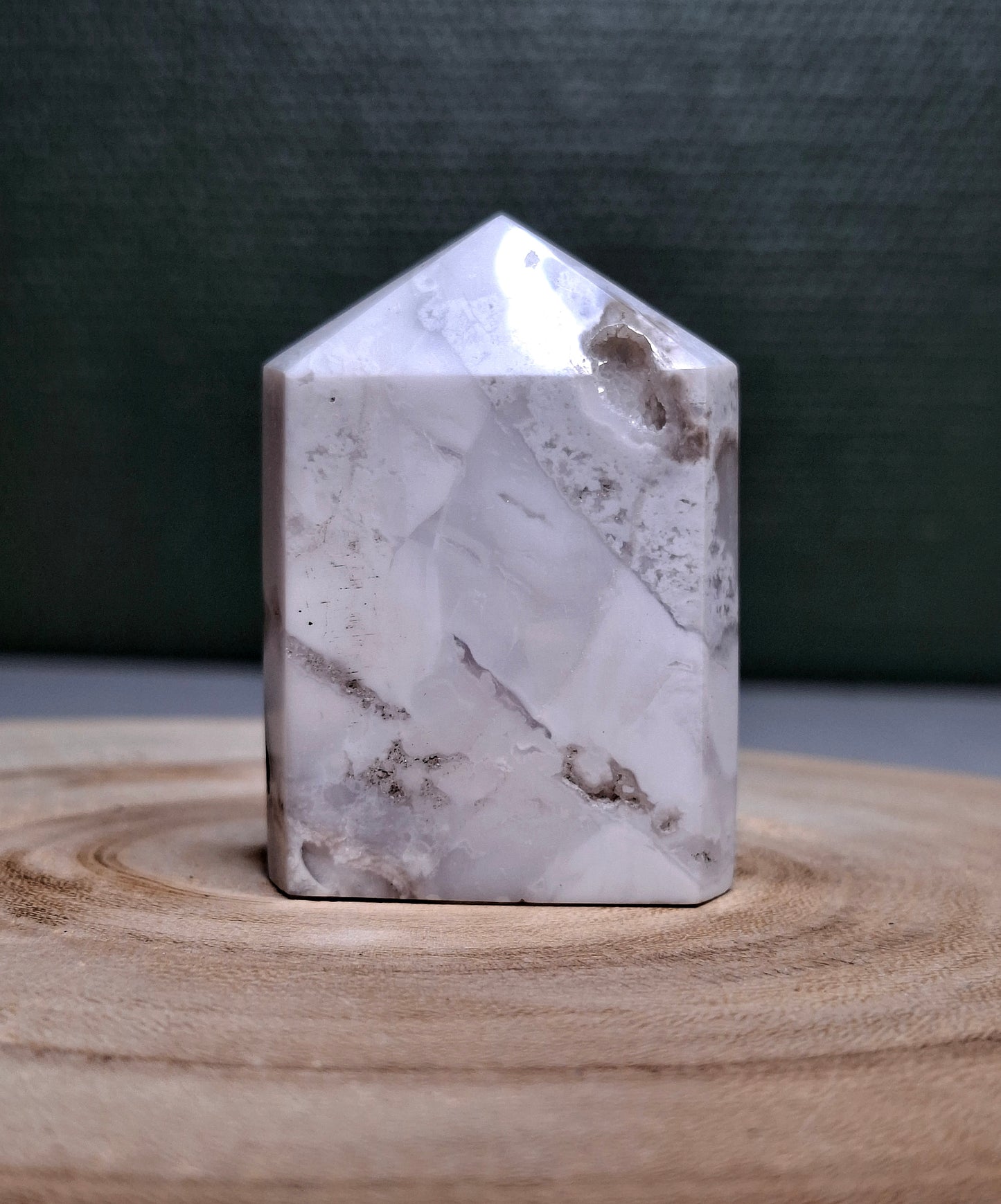 NOUVEAU - Domino en agate neige