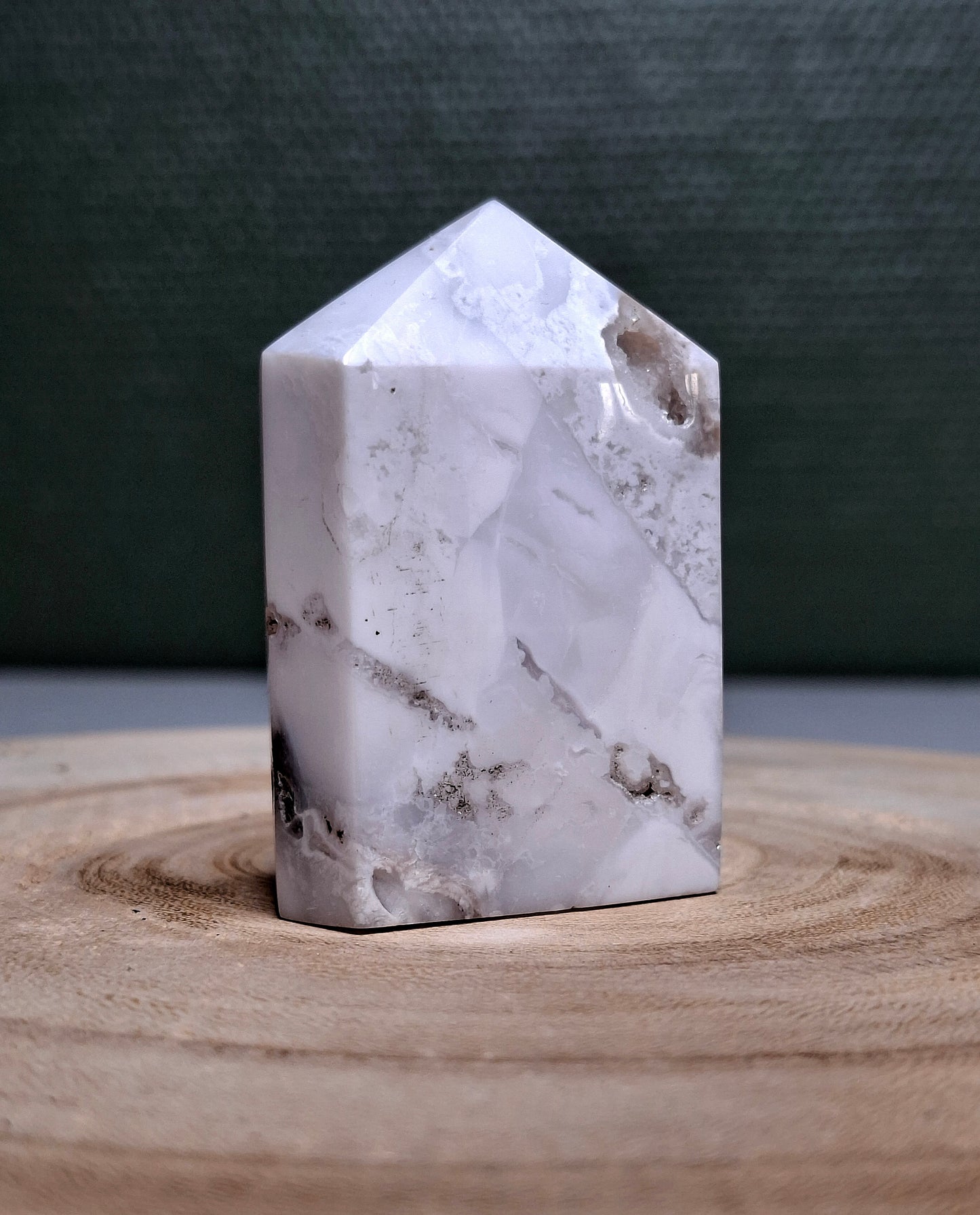 NOUVEAU - Domino en agate neige