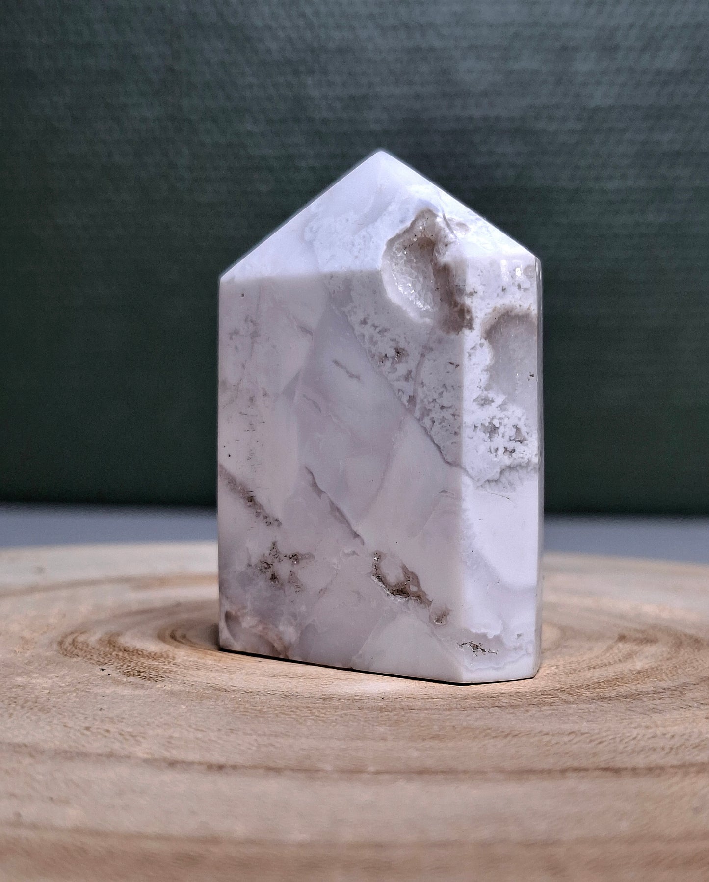 NOUVEAU - Domino en agate neige