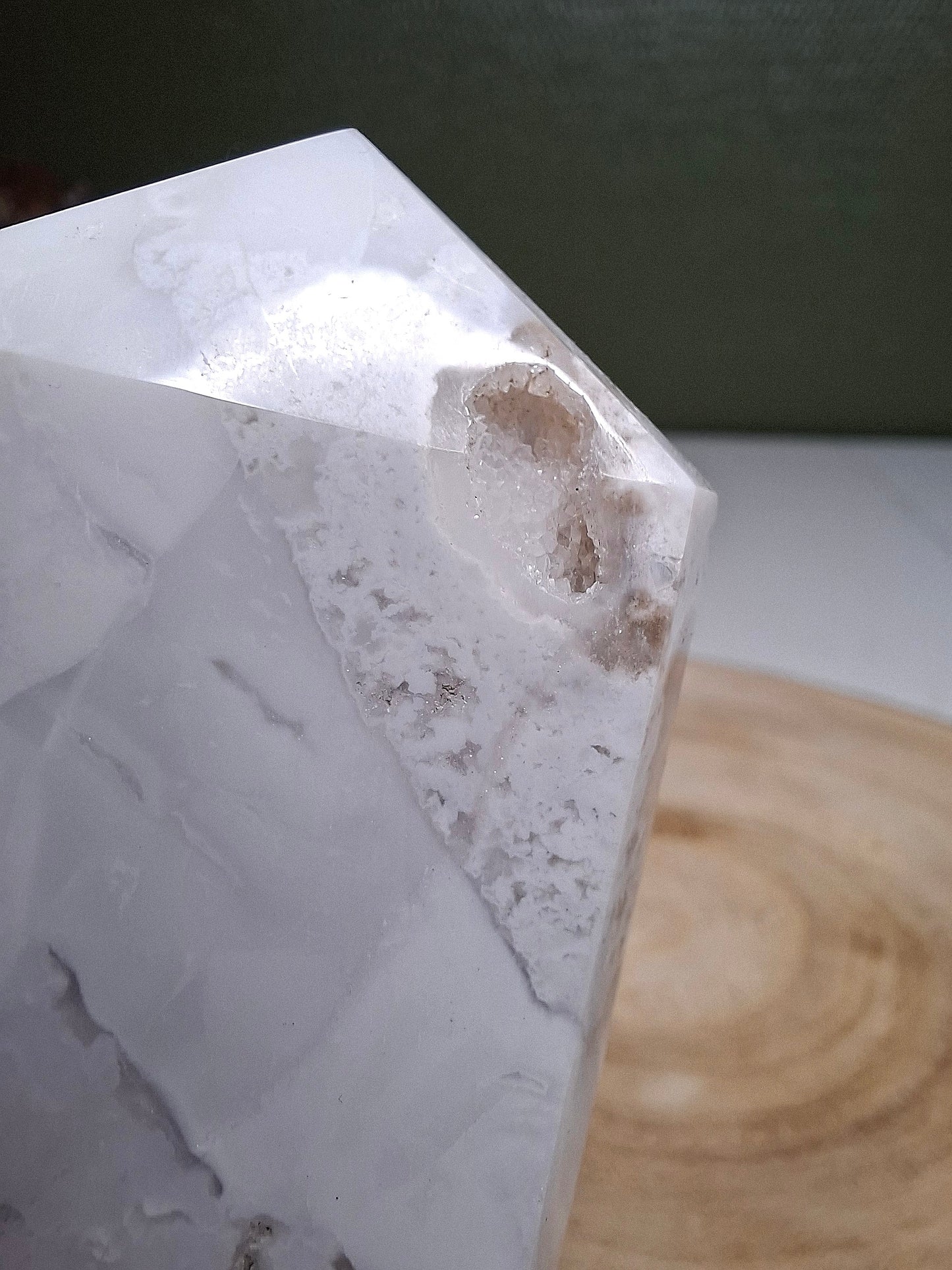 NOUVEAU - Domino en agate neige