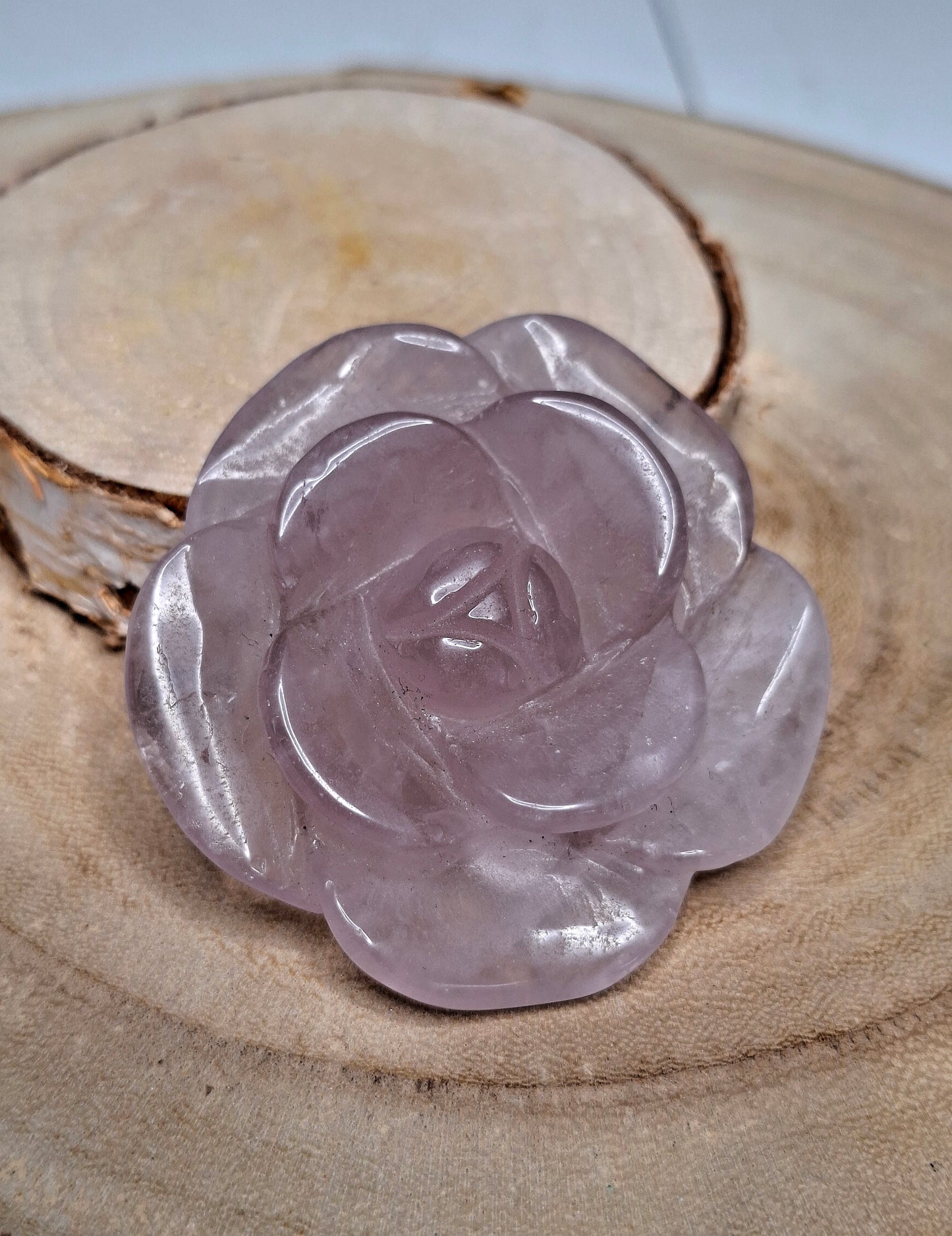 NOUVEAU - Fleur en quartz rose