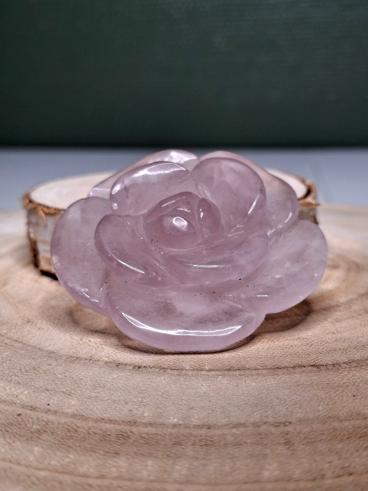 NOUVEAU - Fleur en quartz rose