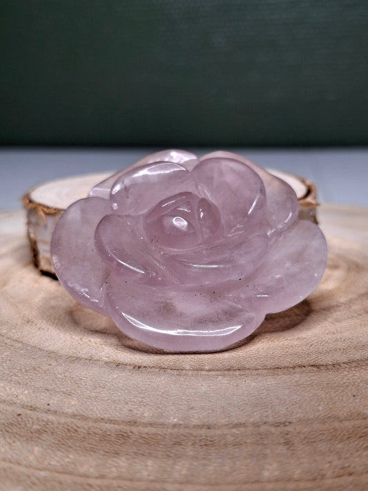 NOUVEAU - Fleur en quartz rose