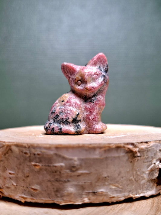 NOUVEAU - Chat en rhodonite