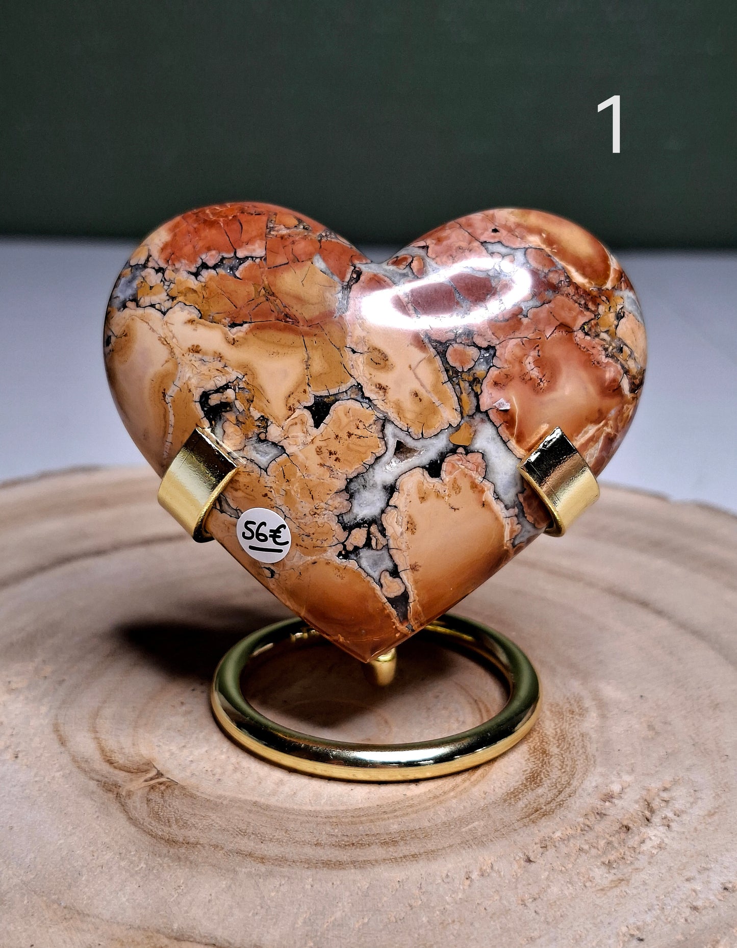 NOUVEAU - Cœur en jaspe maligano