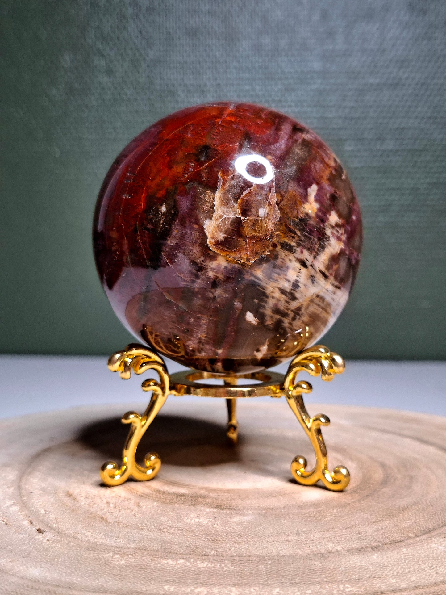 NOUVEAU - Sphère en bois fossile