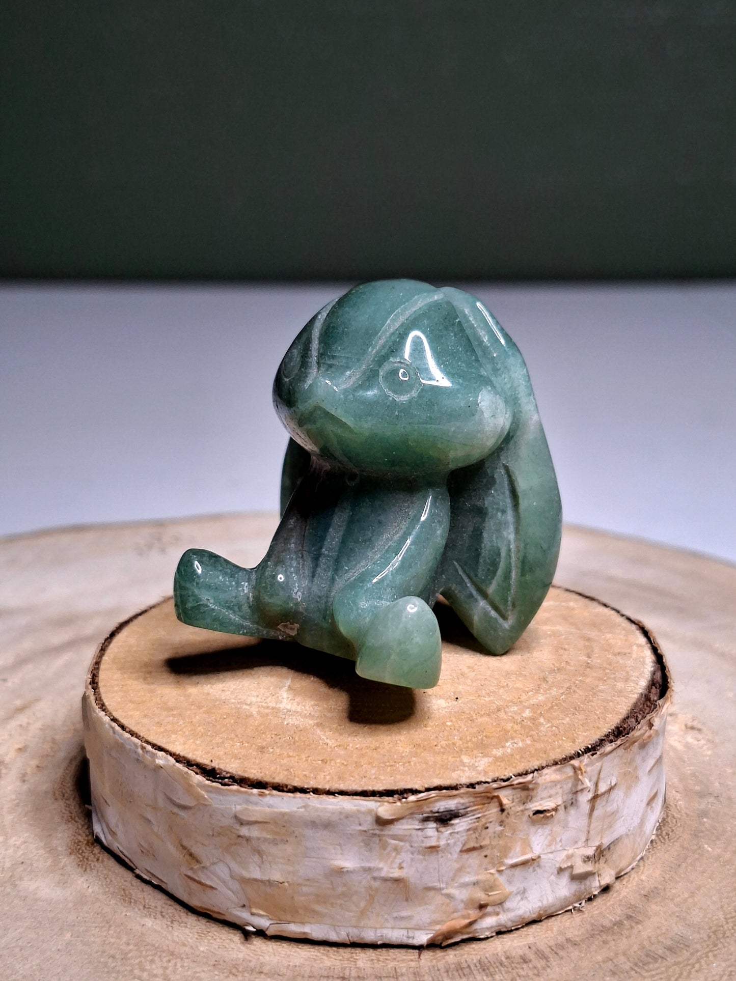 NOUVEAU - Lapin en aventurine verte