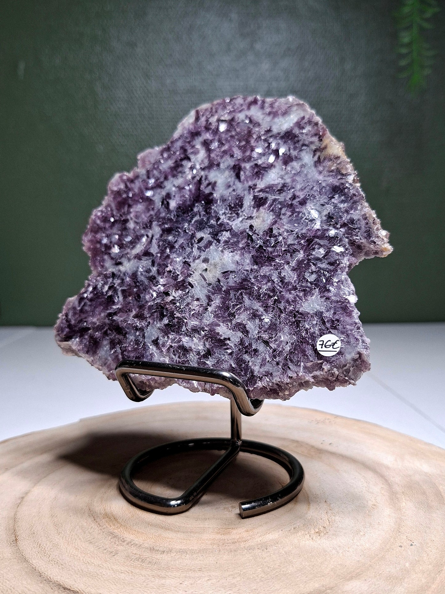 NOUVEAU - Plaque en lépidolite sur support