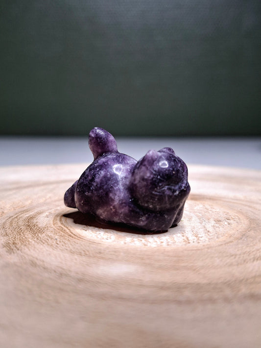 NOUVEAU - Chat en lépidolite