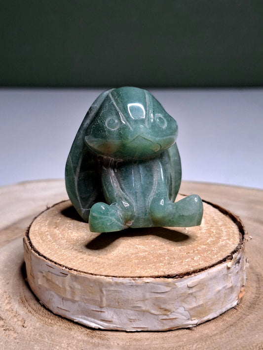 NOUVEAU - Lapin en aventurine verte