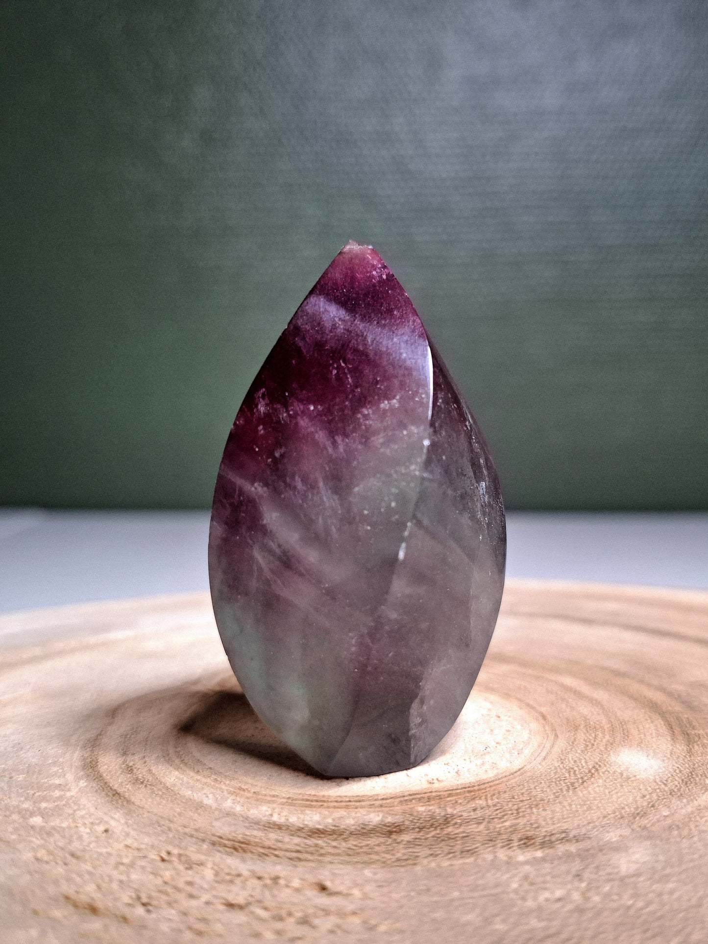 NOUVEAU - Flamme en fluorite pastèque