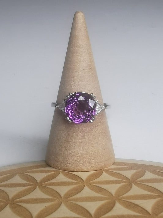 NOUVEAU - Bague en améthyste sur argent